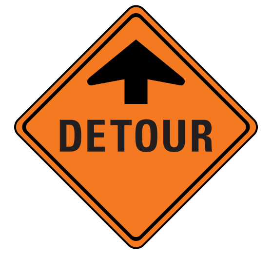Follow-the-marked-alternate-route-30